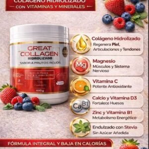 Inicio great collagen hidrolizado – sabor a frutos rojos (600 g)